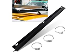 Gisafai Ladder Rack Wind Deflector with 3 Pcs Ring Clamps Roof Rack Wind Deflector Cut Down On The Noise Fairing for Car Trailer Pickup Accessories, 39.37 Inch Black