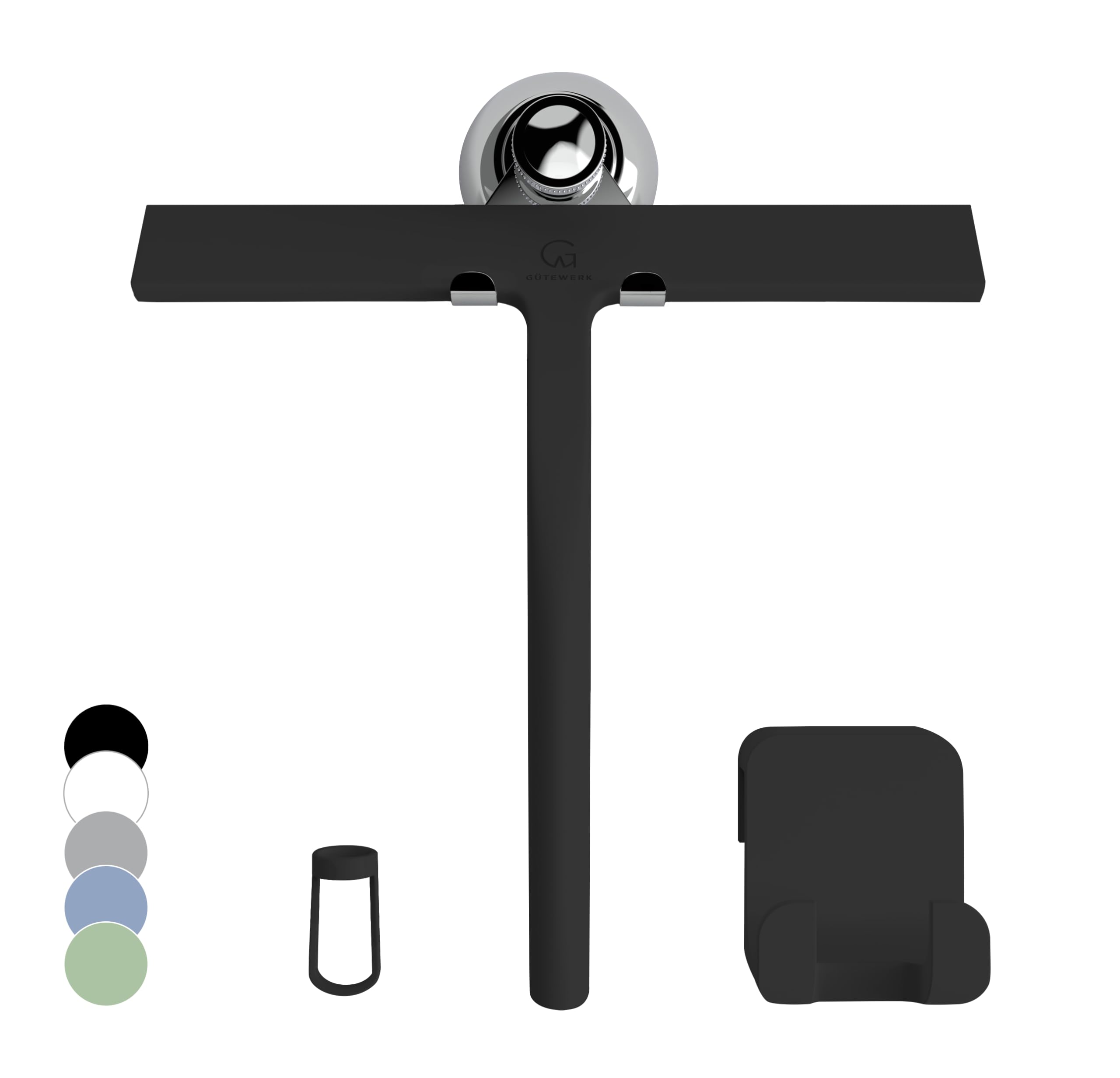 Photo 1 of GÜTEWERK Shower Squeegee for Glass Doors, Silicone Window Squeegee, Bathroom and Glass Cleaning - Black - 9 Inch