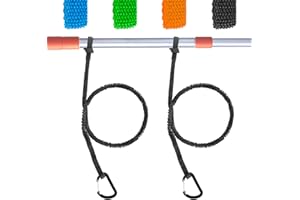 NVAAV 1/2/4 Pack Kayak Paddle Board Tether Leash Stretchable Strap Lanyard Rope, 3.3-7 Feet with Carabiner for SUP Kayaking Boating Canoeing Fishing Pole Rod or Other Gear