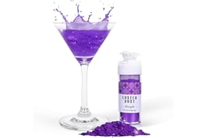 MILOVIN Purple Edible Glitter for Cocktails, Luster Dust Edible for Cake Decorating, 5g Purple Dust Edible for Drinks, Cookies, Cupcakes, Cake Circles, Chocolate, Waffles, and Strawberries(0.18oz, Purple)
