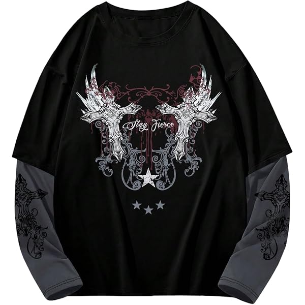 Sweat-shirt Oversize Y2K Dark Academia - Style Gothique Harajuku - Manches Longues - Streetwear