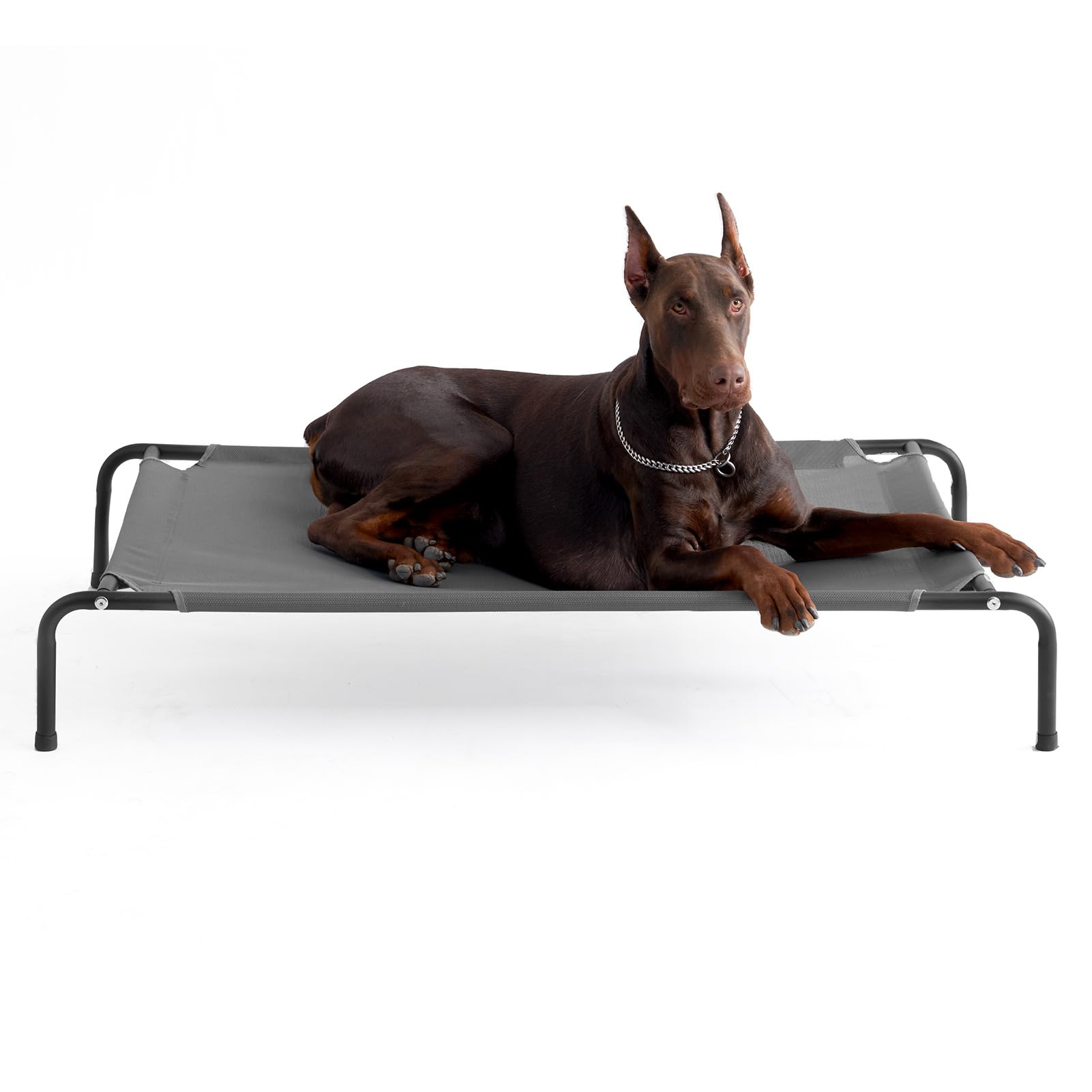 Photo 1 of **CLOTH MINOR DAMAGED**EHEYCIGA XXL Elevated Dog Cot Bed, Raised Outdoor Dog Hammock for Giant Jumbo Dogs, Lifted Pet Platform with Frame and Washable Waterproof Cooling Teslin Mesh and Anti-Slip Feet, 52x36 inch