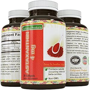 Astaxanthin 4mg Dietary Supplement for Joint Pain Relief - Antioxidant Formula Vitamin with Immune System Booster - Skin & Eye Health Support - Weight Loss and Energy Pills For Women and Men