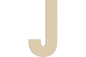 HILAZA 17 Inch Large Wooden Letter J, 1/4 in Thick Big Wood Letter for Wall Decor Crafts