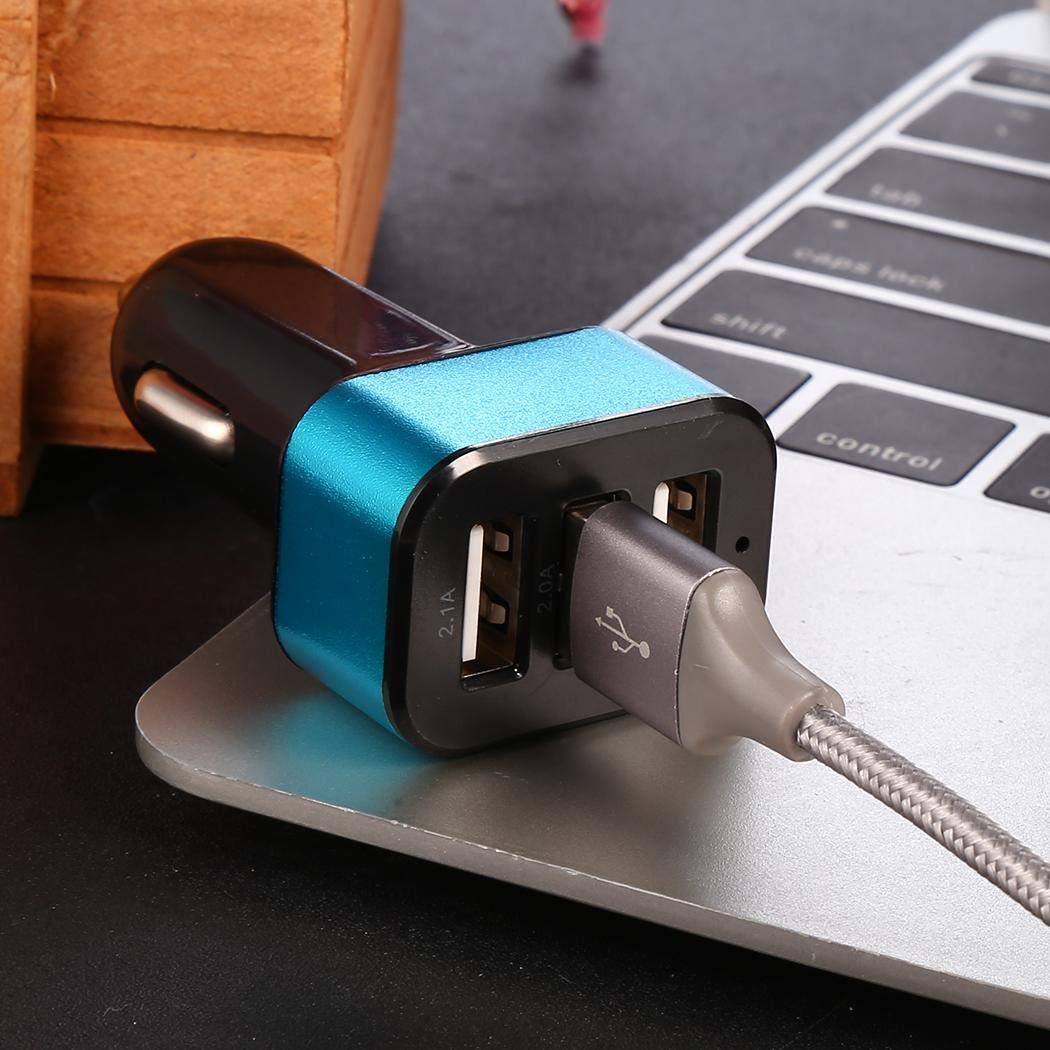 Pinsparkle 2pcs 60% Code Car Charger Mobile Phone 3 Ports USB Fast Charging Adapter for Smart Phones Car Chargers