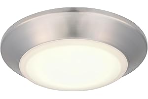 Westinghouse Lighting 6133900 Makira Traditional One-Light, 6 Inch 11 Watt Dimmable LED Indoor/Outdoor Fixture with Color Temperature Selection, Brushed Nickel Finish, Frosted Acrylic Shade