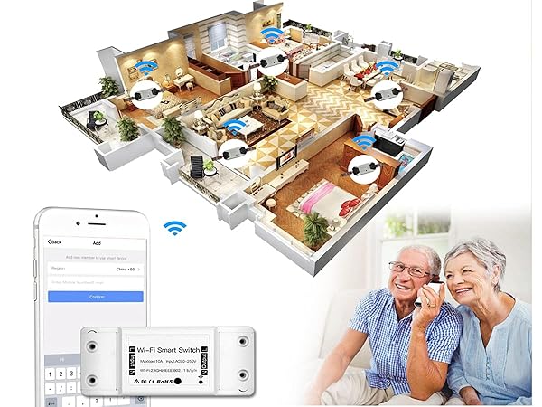 LEDLUX Interruptor inteligente WiFi 220 V 16 A 3500 W Smart Switch WiFi Compatible con Alexa y Google Home