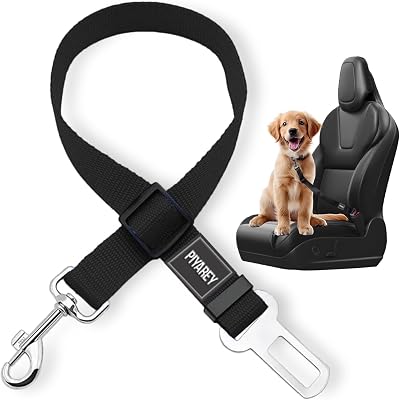 PIYAREY Dog Seat Belt Adjustable Car Harness Small Black