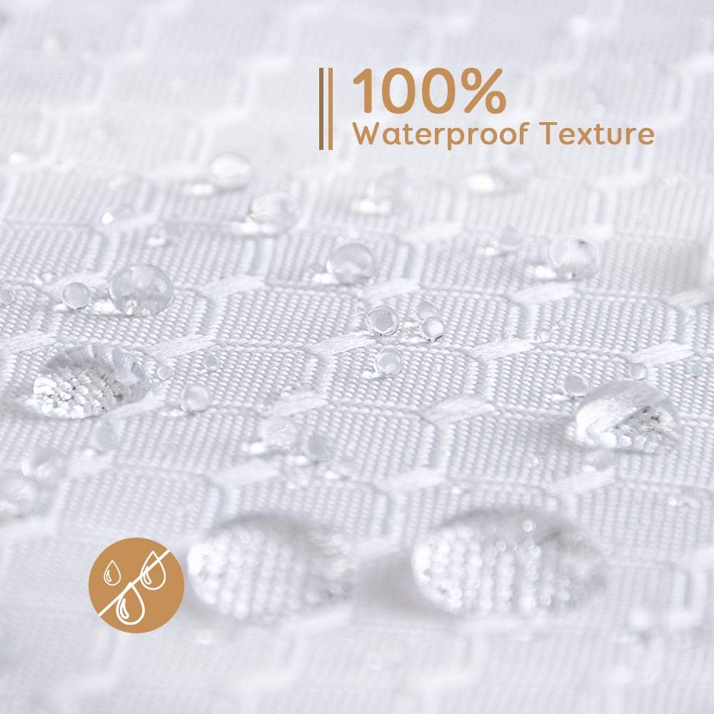 Anjee Shower curtain with bathroom hooks, mold proof, durable striped bath curtain, 183 x 183 cm