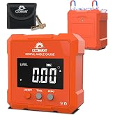 Digital Angle Finder Magnetic Base Compact Digital Level Protractor Orange | Angle Gauge with Backlight Compact Angle Measuring Tool Inclinometer for Woodworking Construction Table Saw gift for Men