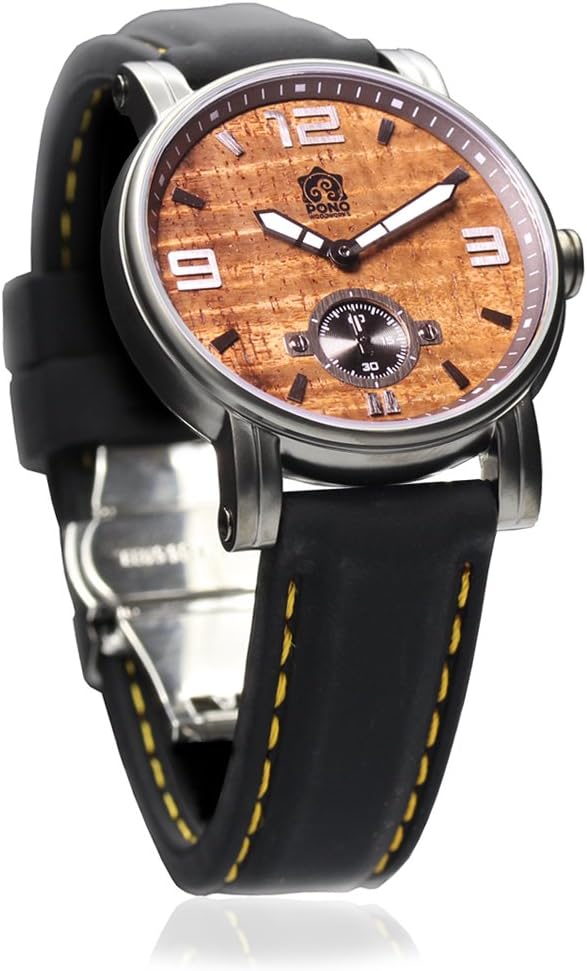 "The Waterman" Hawaiian Koa Wood Watch (36mm, Gunmetal & Silicone)