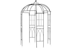 SCENDOR Garden Arches Arbors Birdcage Shape,9' High x 6.8' Wide,Metal Pergola Pavilion Gazebo Enduring Iron Trellis Plants Support Use for Outdoor Garden Arbor Climbing Plants Wedding Arches Ceremony