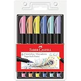Caneta Ponta Pincel, Faber-Castell, Supersoft Brush, 6 Cores Pastel