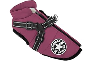 Oncpcare Small Dog Jacket with Harness, Outdoor Dog Sport Vest, Outdoor Warm Pet Winter Coat Harness for Cats Puppy Small Dog