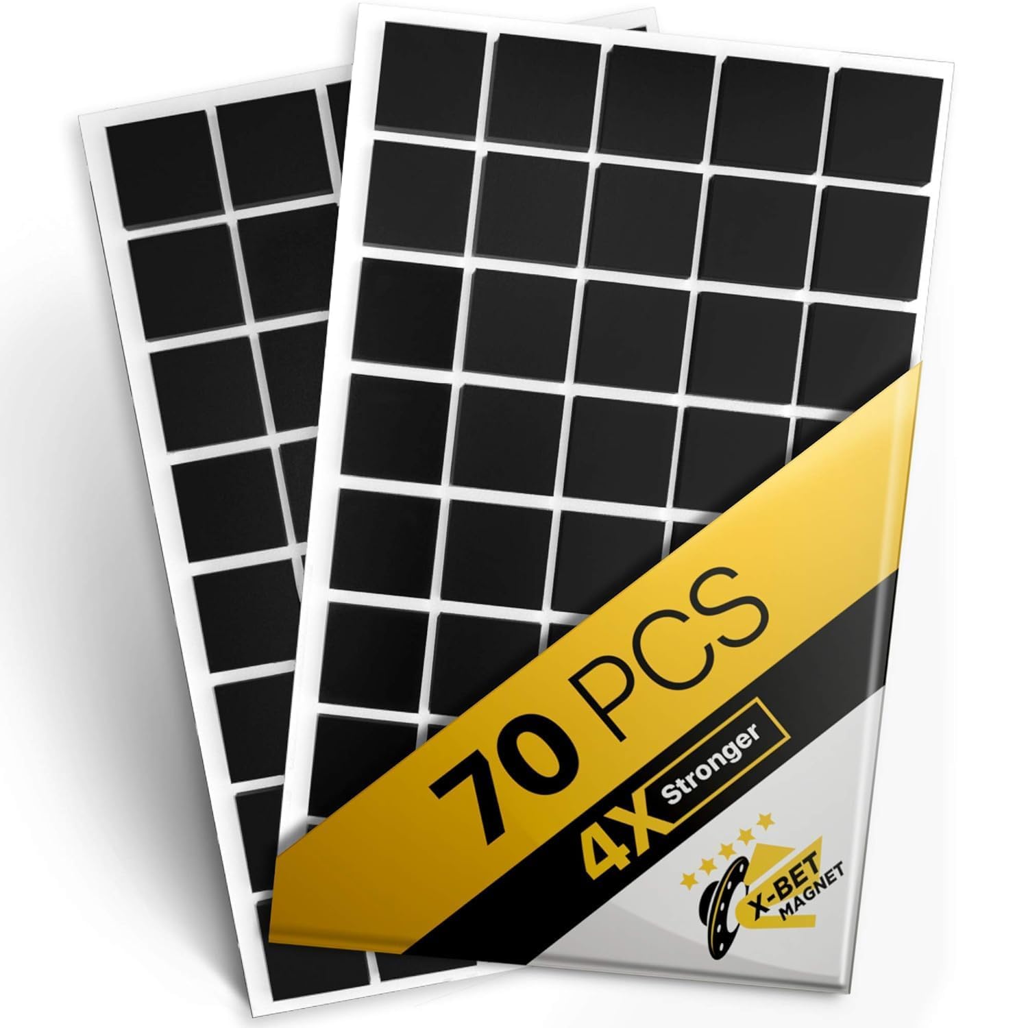 Square Flexible Magnets with Adhesive Backing - (70pcs 0.8"x0.08"/2x0.2cm) Magnetic Tape for Whiteboard, Fridge - Stickers for Planning and Organization - Teacher Must Have - Classroom Supplies