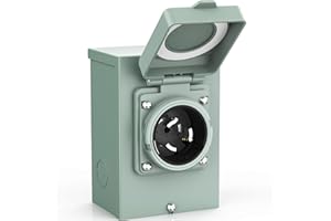 BEBOBLY Generator Inlet Box, 50 Amp NEMA PB50, SS2-50 Power Inlet Box for 3 Prong Generator Cord, 12500W 125/250V Receptacle for Outdoor Use, Generator Accessories,Weatherproof, ETL Listed