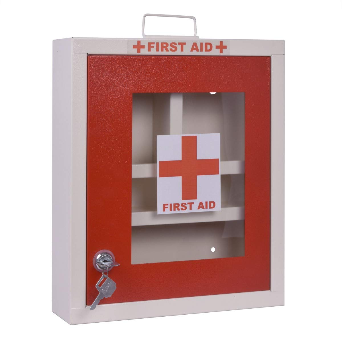 Plantex Metal Rectangular Emergency First Aid Kit Box for Home School Office/Wall Mountable