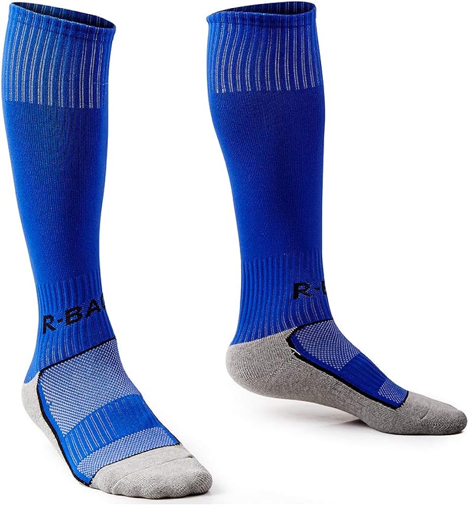 5 Pairs Kids Soccer Socks Boys Girls High Tube Long Knee Athletic Football Socks (4-13 Years) color mess: Clothing