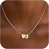 Decholly Easter Gifts for Kids Teen Girls Women - 14K Gold Plated Dainty Heart A-Z Initial Letter Necklace Teen Girls Gifts Trendy Stuff Birthday Gift for 5 6 7 8 9 10 Year Old Girls Gift