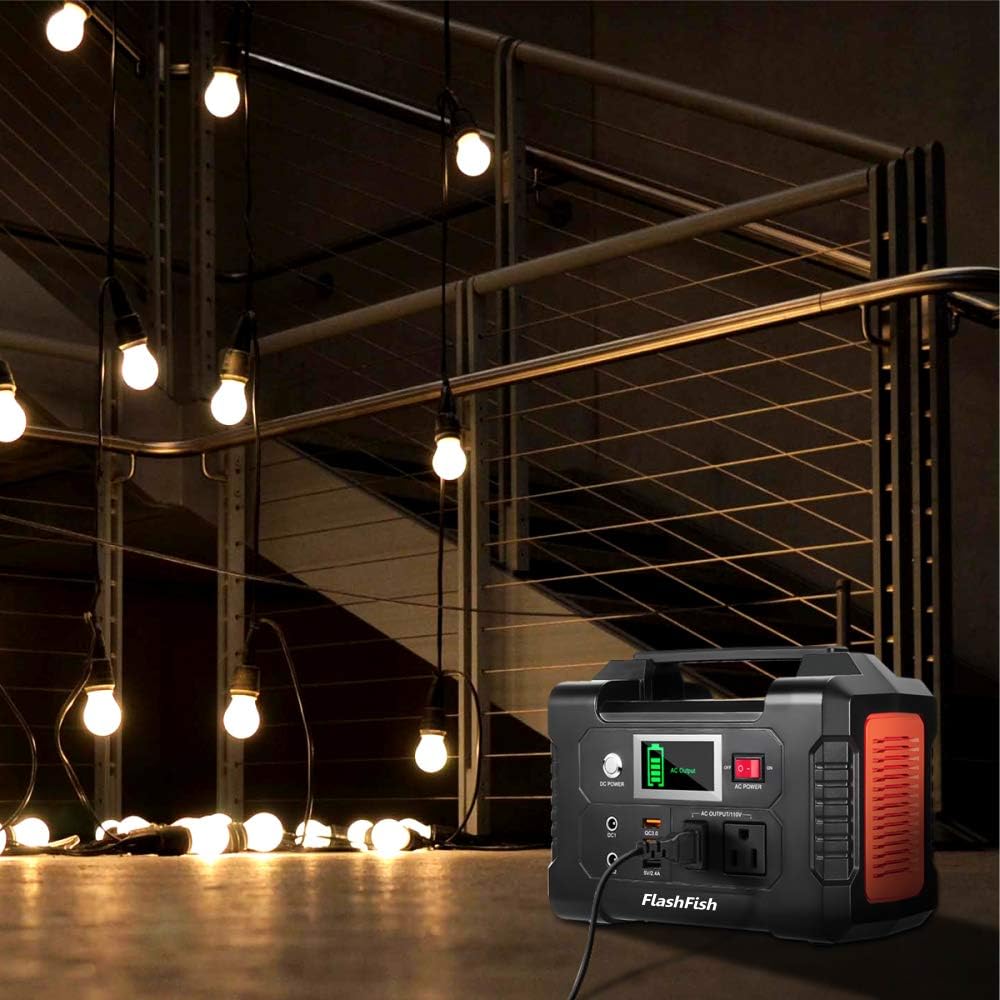 200W Portable Power Station, FlashFish 40800mAh Solar Generator with 110V AC Outlet/2 DC Ports/3 USB Ports, Backup Battery Pack Power Supply for CPAP Outdoor Advanture Load Trip Camping Emergency. : Garden & Outdoor