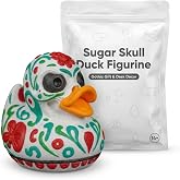 Sugar Skull Duck Collectible Figurine - Vibrant Floral Design Desk Accent for Unique Gift or Shelf Display - 3D Printed in Canada