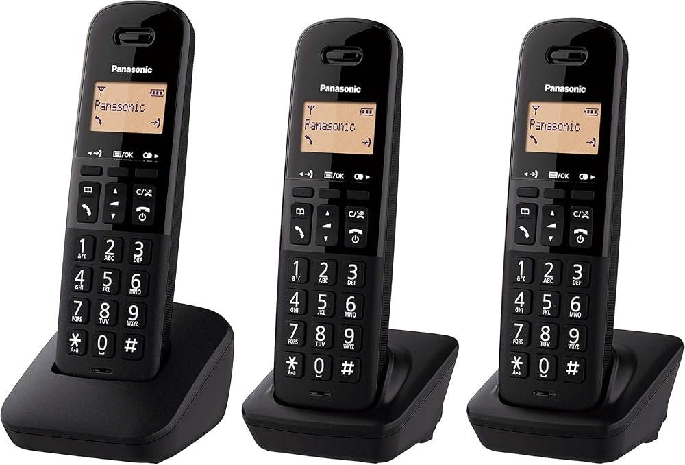 Panasonic KX-TGB613EB DECT Cordless Telephone Triple Handset Black