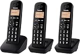 Panasonic KX-TGB613EB DECT Cordless Telephone Triple Handset Black