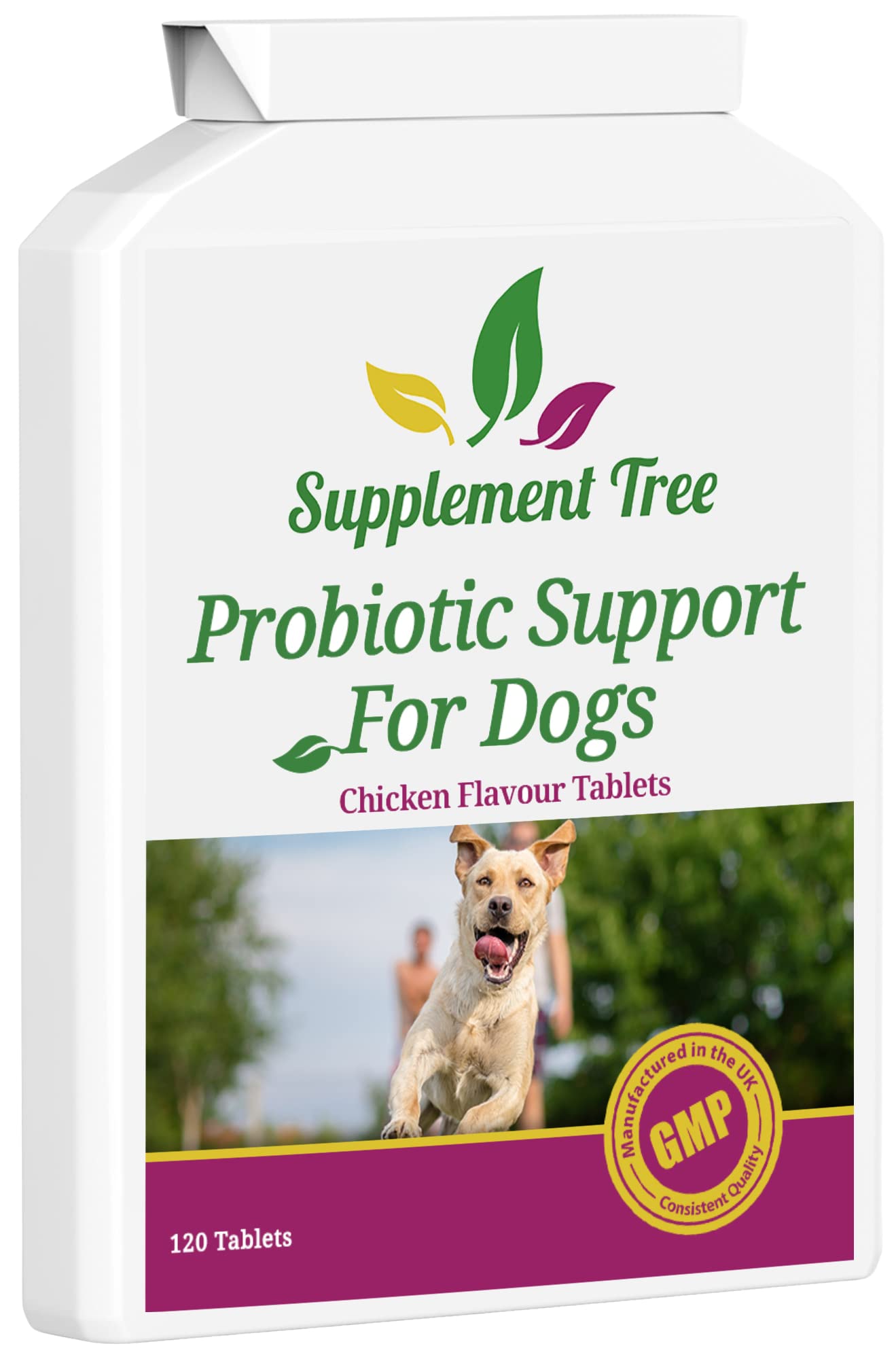 Probiotics for Dogs 120 Chicken Flavour Tablets - Advance Multi Strain Dog Probiotic & Prebiotic Tablets - Probiotics Supplement For Dogs With Added Digestive Enzymes