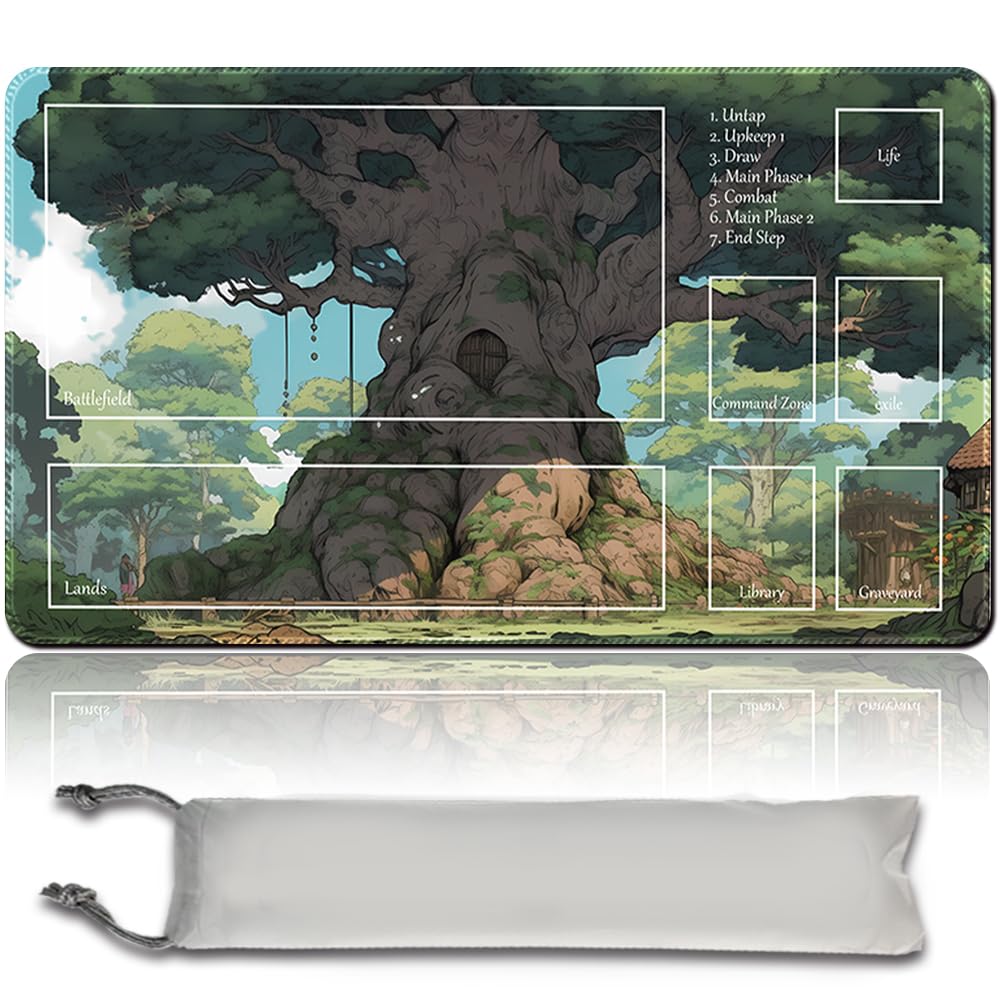 Board Game MTG Playmat + Free Waterproof Bag, Stitched Edges, Smooth Rubber Surface, MTG PlayMat with Zones (An Original Angel of Flight Alabaster Playmat) (MTG (1)) — image 1