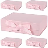 HavrePac 5 Pack Large Gift Boxes with Lids 13x9x4 Inches Magnetic Gift Boxes with Lid and Ribbon for Presents,for Christms,Mother's Day, Birthdays, Bridal Gifts,Weddings wraps gifts(Pink)