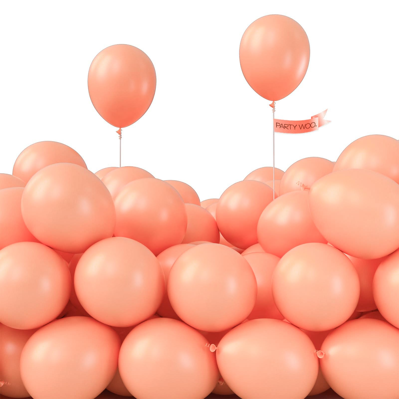Photo 1 of PartyWoo Peach Balloons 50 pcs 5 Inch Small Mini Pastel Light Orange Peachy Pink Latex Balloons for Wedding Baby Shower Gender Reveal Graduation Birthday Party Decorations Peach-Y21