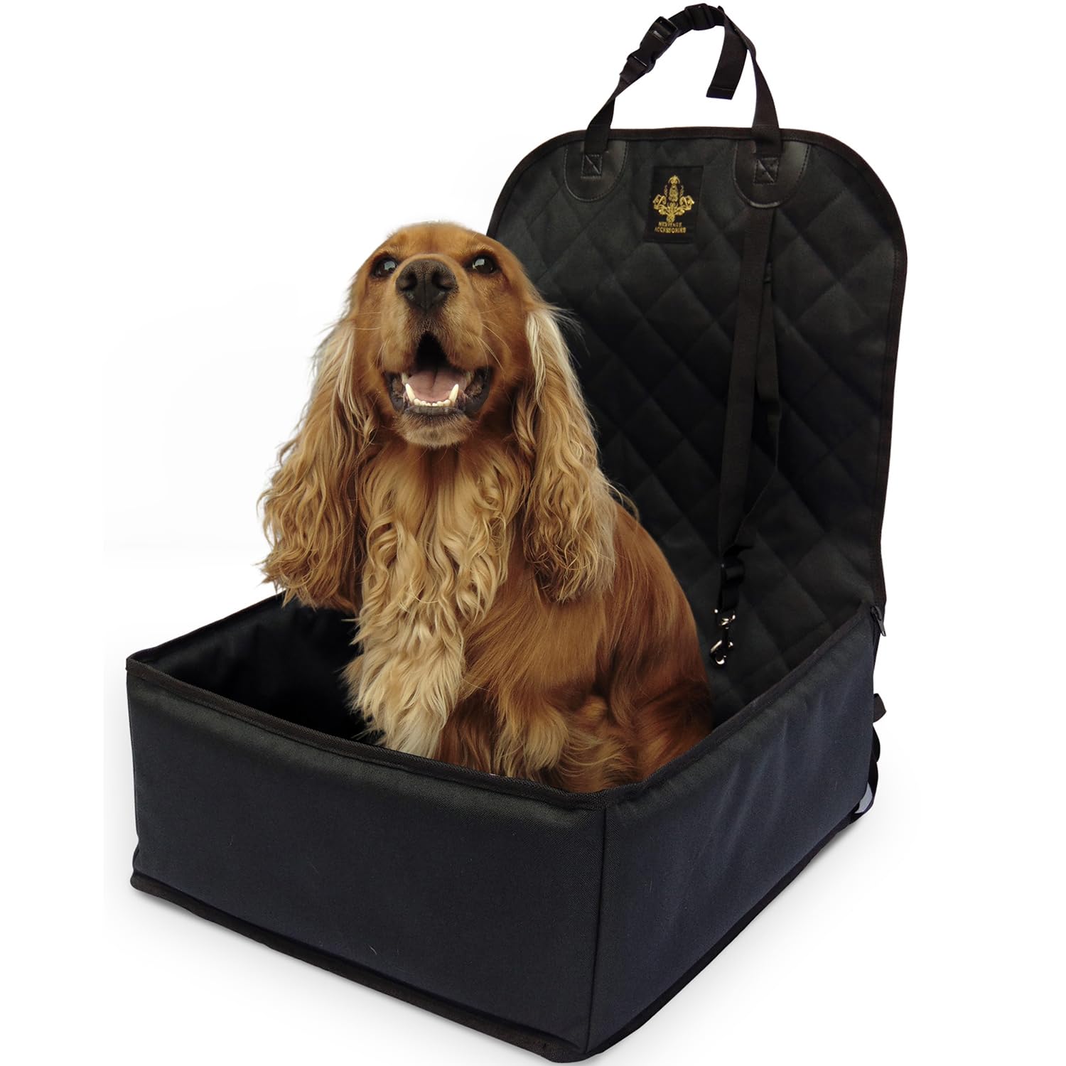 Heritage Accessories - Dog Car Seat for Small to Medium Pets, Waterproof Protective Booster With 2 Safety Harness Seat Belts for Puppies