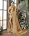 MOHIT CREATIONS Weddingwear Designer Saree with Unstitched Blouse (Golden)