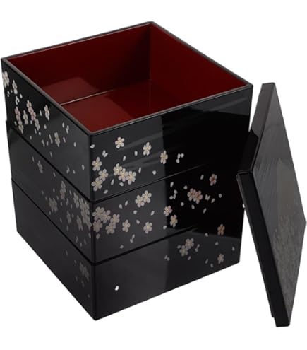 Amazon.com: Japanese Lacquer Three Tiers Stack 