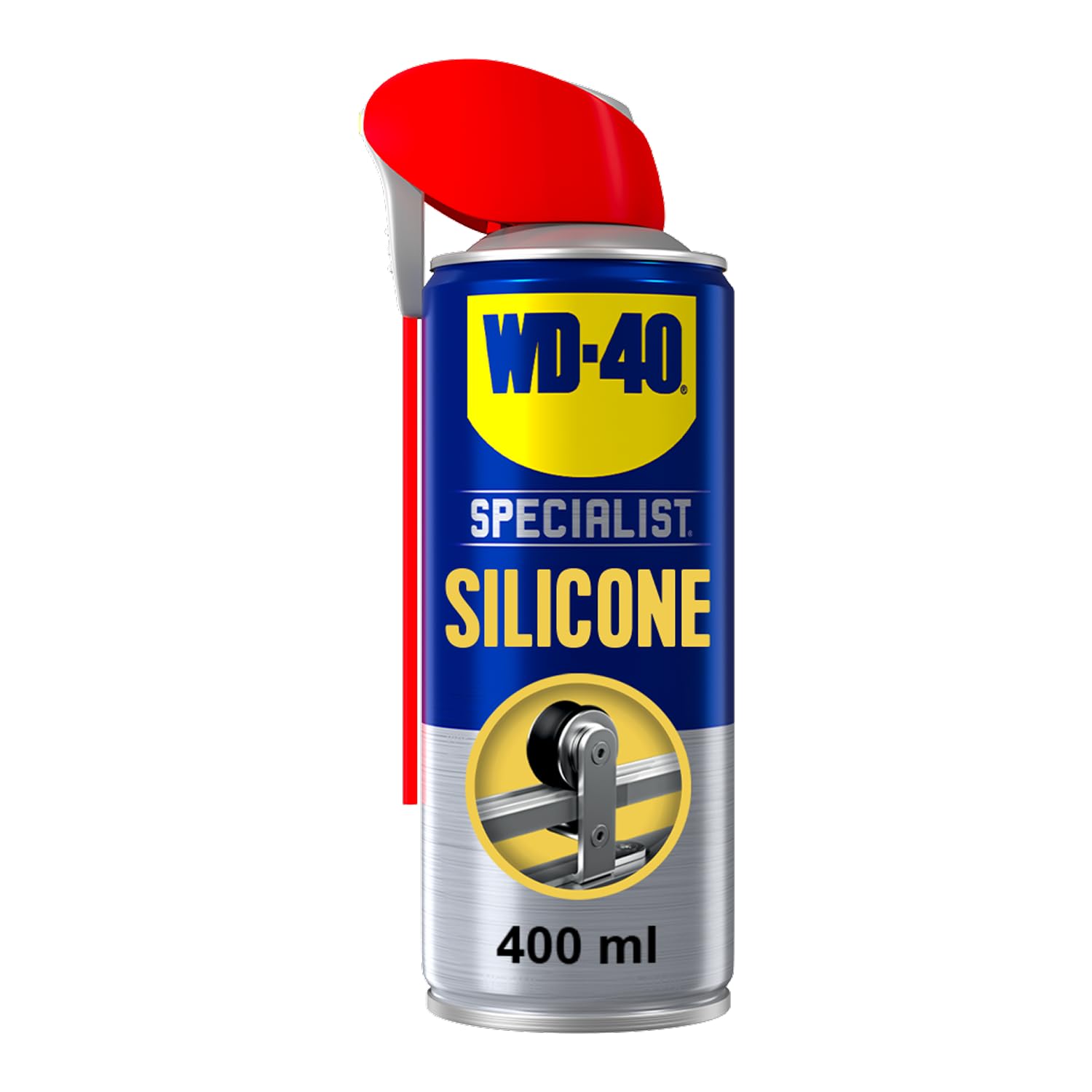 WD-40 Specialist Silicone Spray Lubricant, 400ml with Smart Straw, All-Weather Rust Protection Silicone Lubricant, Repels Moisture, Dust, and Grime for Rubber Seals, Doors, Windows, 1-Pack