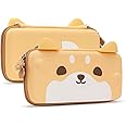 GeekShare Cute Dog Ear Carry Case Compatible with Switch/Switch OLED - Portable Hardshell Slim Travel Carrying Case fit Switch Console and Accessories-A Removable Wrist Strap