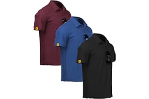 ZITY 3 Pack Mens Polo Shirt Short Sleeve Golf Shirts Casual Tactical Sport Mens T-Shirts Dry Fit Moisture Wicking M-3XL