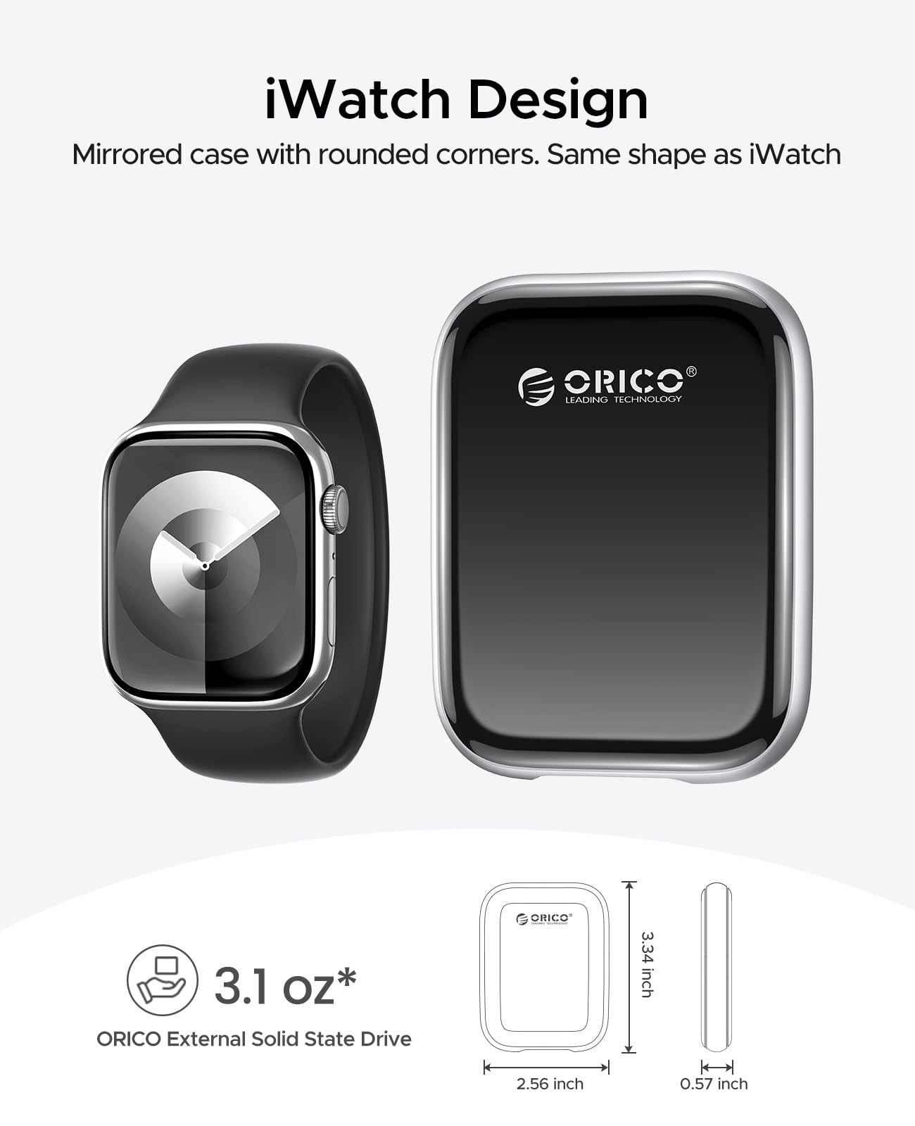 ORICO 1TB Portable SSD Up to 2000MB/s External Solid State Drive, USB 3.2 Gen 2x2 20Gbps with 2 in 1 USB C Cable, Compatibility with MacBook, iPad, iPhone 15, PSSD - A20