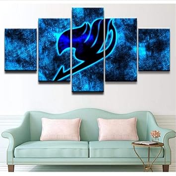 meaosyy Rahmenlos Wandkunst Hd Druckt Dekoration 5 Stücke Leinwand Malerei Fairy Tail Modular Animation Bilder Für Wohnzimmer