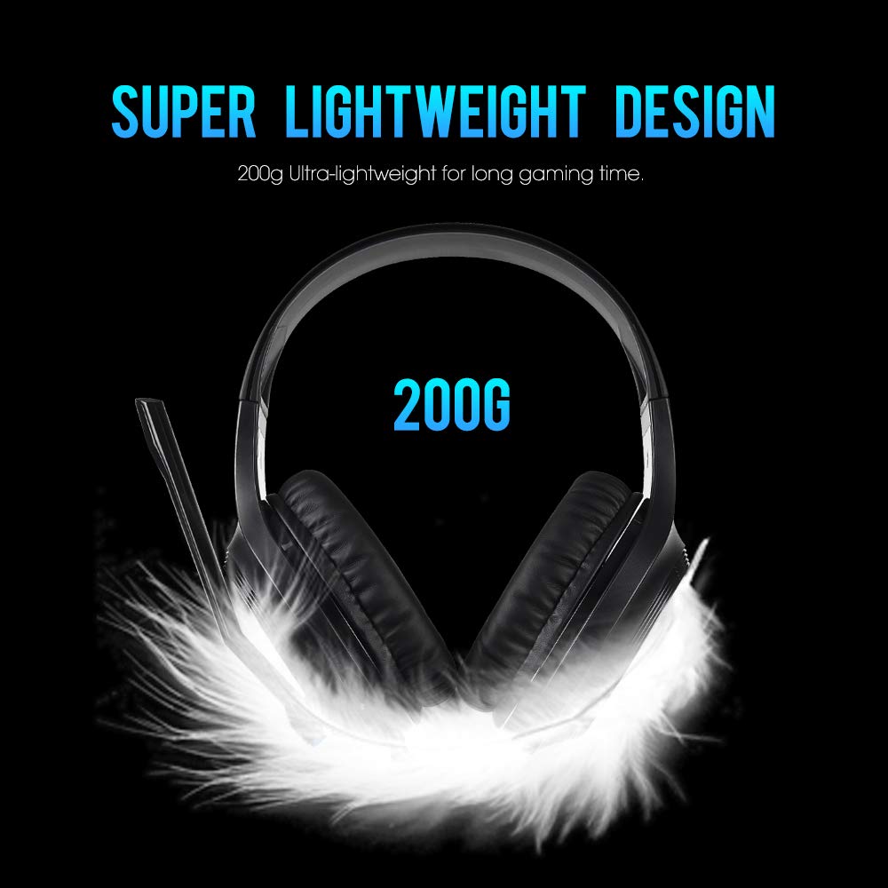 Gaming Headset for PS4 Xbox One, SADES CPOWER 3.5mm Stereo Sound, Swivel to Mute Noise-Cancellation Microphone, Soft Memory Earmuffs, Over Ear Gaming Headphones for PC/Laptop/Mac/Smart Phone/Windows