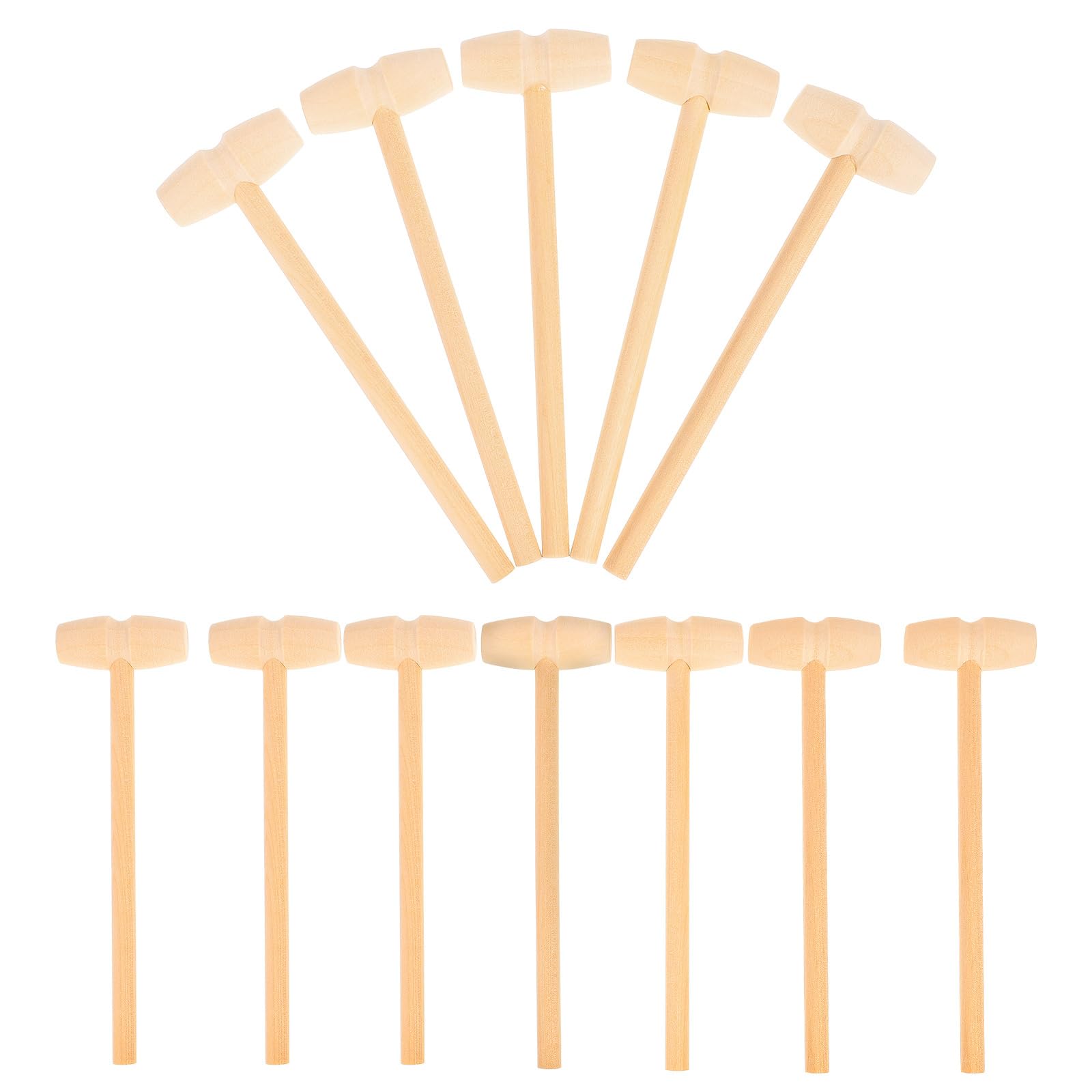 NUOBESTY 12pcs Mini Wooden Hammers Small Wood Mallet Toys for Kids Children
