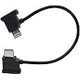 Deal4GO Genuine RC-N1/RC-N2 Remote Controller USB-C to Lightning Cable Replacement for DJI Mavic Mini 2/3/4, Air 2, Air 3, Mavic 3 Drone, Balck