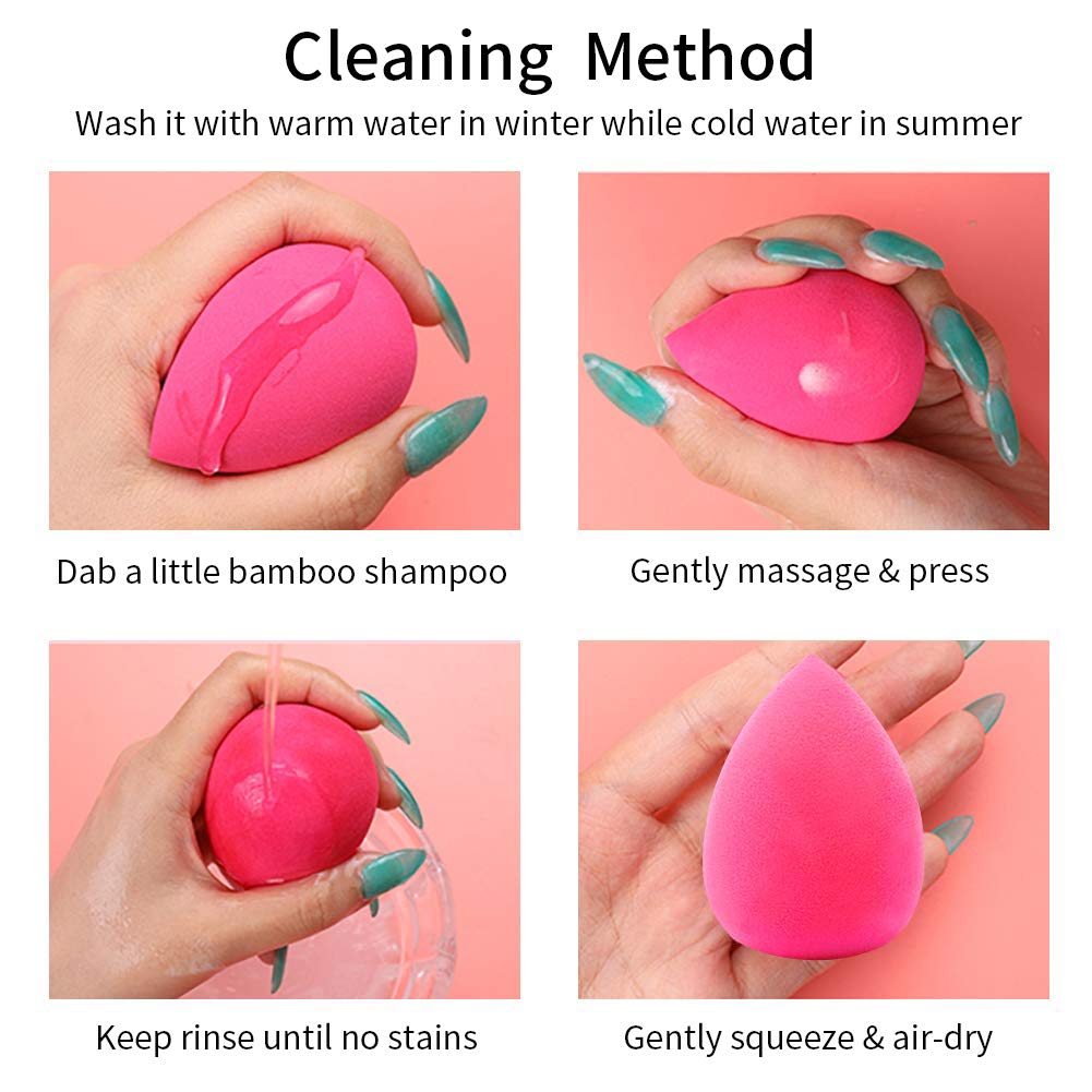 BEAKEY 5 Pcs Makeup Sponge Set Blender Beauty Foundation Blending Sponge, Flawless for Liquid, Cream, and Powder, Multi-colored Makeup Sponges : Beauty