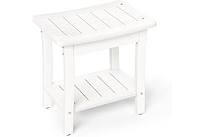 Homenjoy HDPE Shower Bench Stool, Waterproof Shower Seat for Inside Shower, Shower Stools for Shaving Legs with Storage Shelf