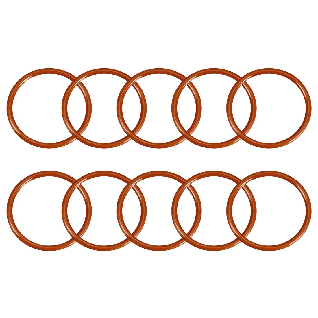 sourcingmap Silicone O-Ring, 52mm OD, 45mm ID, 3.5mm Width, VMQ Seal Rings Gasket, Red, Pack of 10