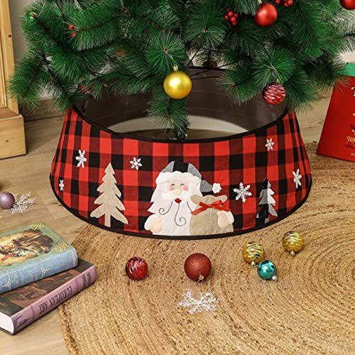 Orgrimmar Buffalo Plaid Christmas Tree Collar Christmas Tree Skirt with Gift Box Holiday Home Decoration Medium