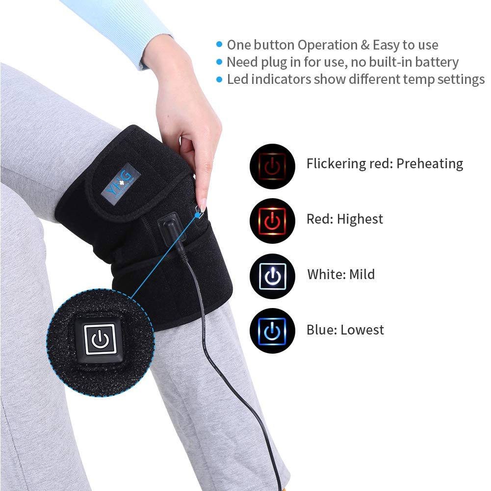 DOACT Heat Knee Brace for Hot or Cold Therapy, USB Heating Knee Pad