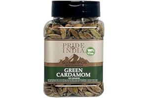 Pride of India – Green Cardamom Whole – Gourmet & Aromatic Spice – Flavoring agent for bakes/teas/drinks & more – Full Bodied