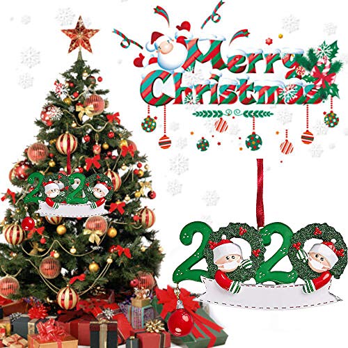 Christmas Personalized Quarantine Ornaments Creative Family Members Masked Christmas Tree Hanging Pendant Gifts for Family and Friends