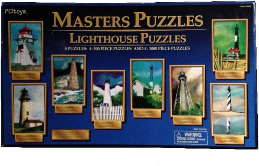 Master Puzzles Lighthouse by Cary Howard Set of 8 Puzzles